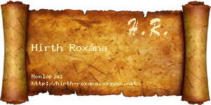 Hirth Roxána névjegykártya